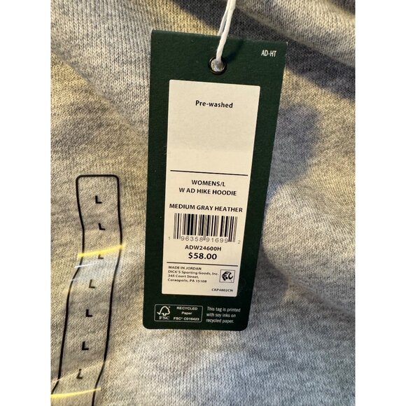 Alpine Design Hike Hoodie Size Large Gray Heather NWT $58 Pockets Logo - Picture 3 of 7